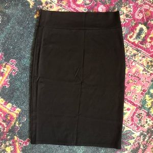 Black Knee Length Pencil Skirt